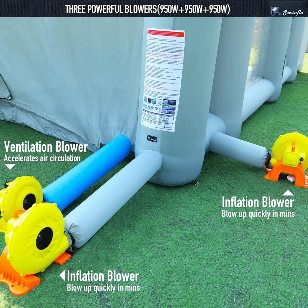 30x20x13Ft Inflatable Paint Booth with Blowers  Air Filter System – Professional Spray Tent