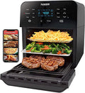 Nuwave Brio Air Fryer Oven, 15.5Qt X Large Family Size, SS Rotisserie Basket Skewer Kit, Reversible Ultra Non Stick Grill/Griddle Plate, Powerful 1800W, Integrated Smart Thermometer,Black : Home  Kitchen(7.25QT Brio Air Fryer)