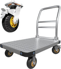 Heavy Duty Platform Truck Flat Moving Cart Hand Trucks,2000Lbs Steel Push Cart Dolly with Brake Design, 36 x 24in Large Flatbed with 5'' 360 Degree Swivel Wheels for Easy Storage(2000lbs)