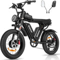 Electric Bike for Adults, 1000/2000W, 25/30/37MPH,48V-52V, 20AH,40AH Battery, Max 50-180 Miles Electric Motorcycle, 20" Fat Tire Dirt Bike, Shamano 7-Speed E-Bike(Q20PRO-2000W 52V 40AH)