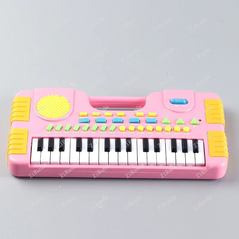 31 Keys Kids Baby Musical Toys Children Musical Portable Instrument Electronic Piano Keyboard Educational Toys for Girl(WHITE)