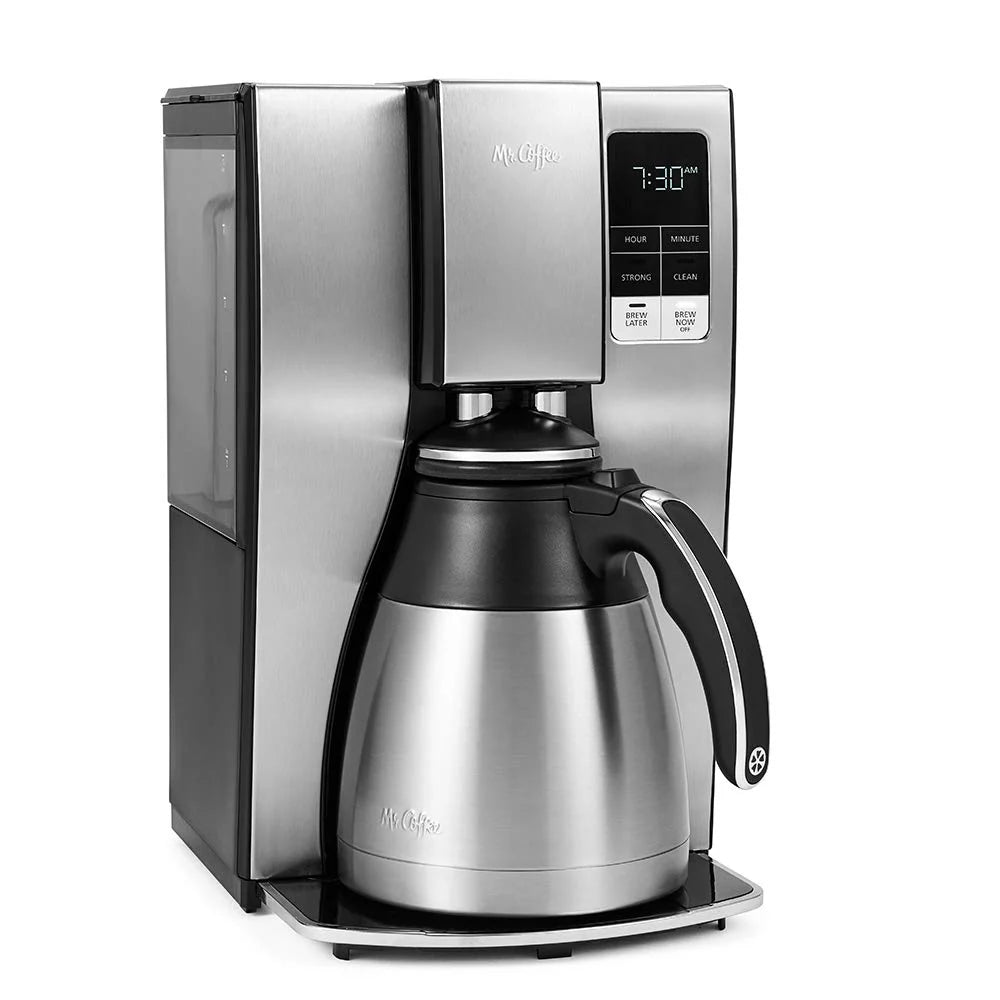 Mr. Coffee 10-Cup Programmable Coffee Maker, Insulated Thermal Carafe(Stainless Steel/10 Cup Thermal Carafe + Strong Brew)