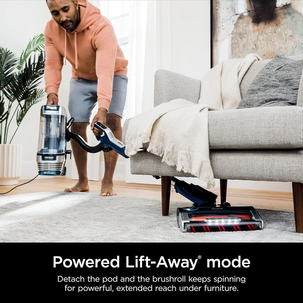 Upright Vacuum with DuoClean PowerFins, HairPro, Powered Lift-Away, Self-Cleaning Brushroll,  Odor Neutralizer Technology, Navy(Odor Neutralizer + DuoClean PowerFins HairPro)