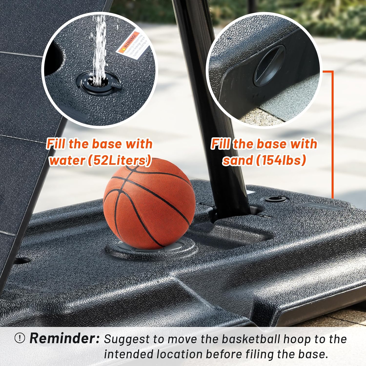 Basketball Hoop 48 Inch Backboard Portable Basketball Hoop Outdoor,5.3-10ft Stepless Regulation Crank Adjust Basketball Goal System(48 inch Backboard/Black Backboard Hoop)