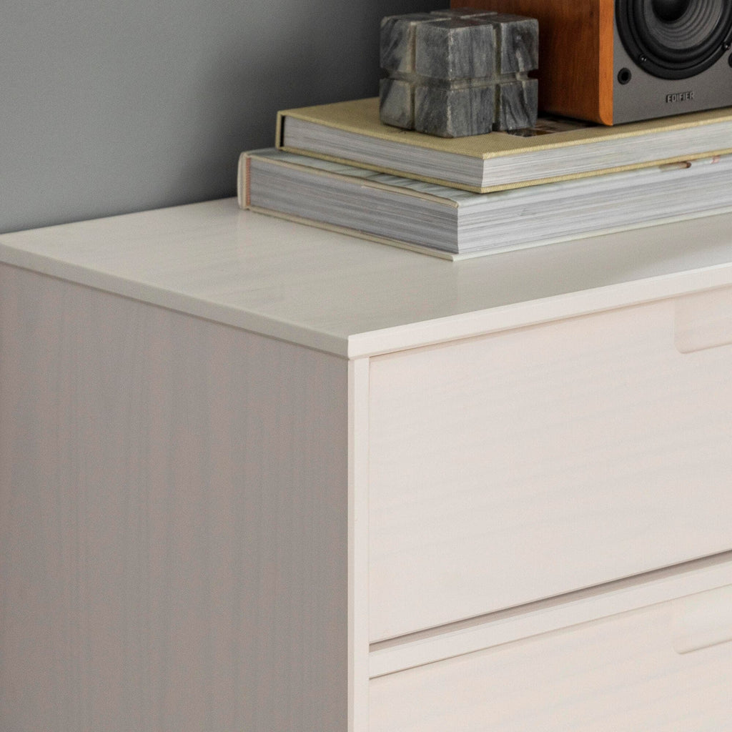 6-Drawer Caramel Mid Century Modern Wood Dresser(Caramel)