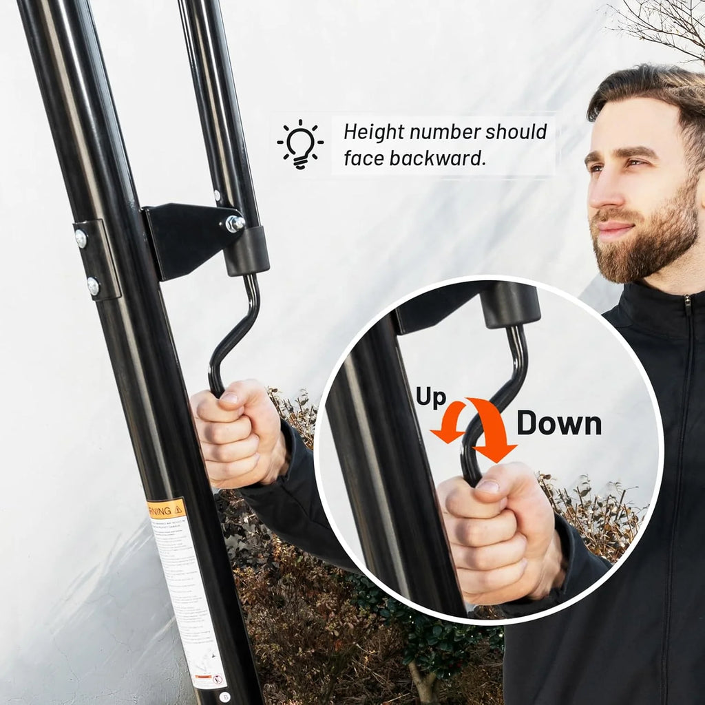 Basketball Hoop 48 Inch Backboard Portable Basketball Hoop Outdoor,5.3-10ft Stepless Regulation Crank Adjust Basketball Goal System(48 inch Backboard/Black Backboard Hoop)