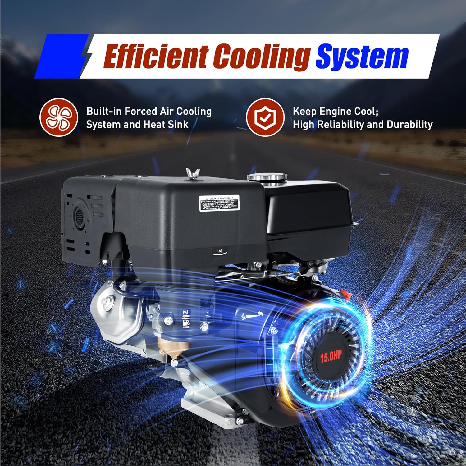 150CC 4 Stroke Engine Motor, Gy6 Single Cylinder Complete Engine Kit for 110cc-150cc Atvs and Go Karts and 11" Long Box Engine Size Scooters High-Flow Oil Pump CVT Carburetor Top Mount(150CC 4-Stroke Engine)