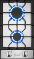 30" Professional 5-Burner Gas Range, Cast Iron Griddle/Grill, NG/LPG Convertible 120V (Black, CSA Certified)(12 inch)