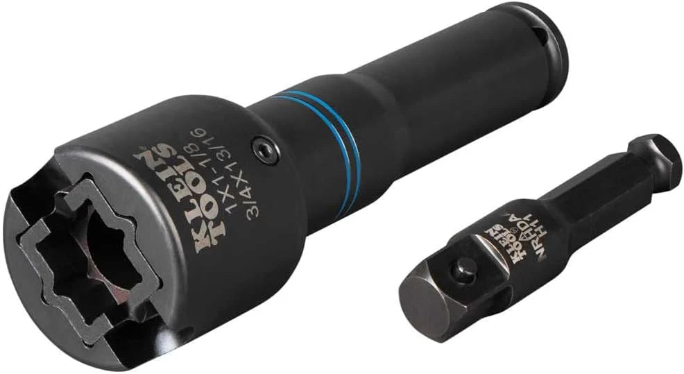 Single-Ended Impact Socket, Made in USA, Three Square Socket Sizes: 3/4-, 1-, and 1-1/8-Inch(4-in-1 Square/Socket)