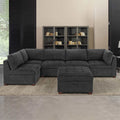 Thomasville Tisdale Fabric Sectional with Storage Ottoman(Dark Gray)