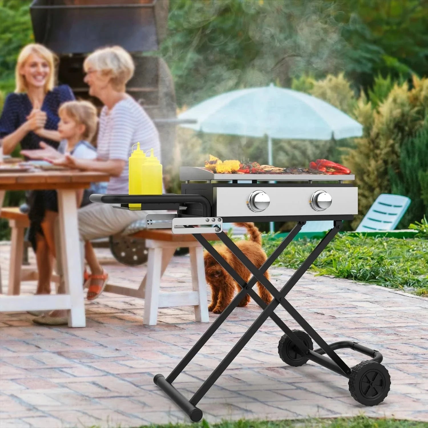 22"/17" Grill - Heavy-Duty Foldable Cart(Griddle Stand for Blackstone 17 22 Griddle)
