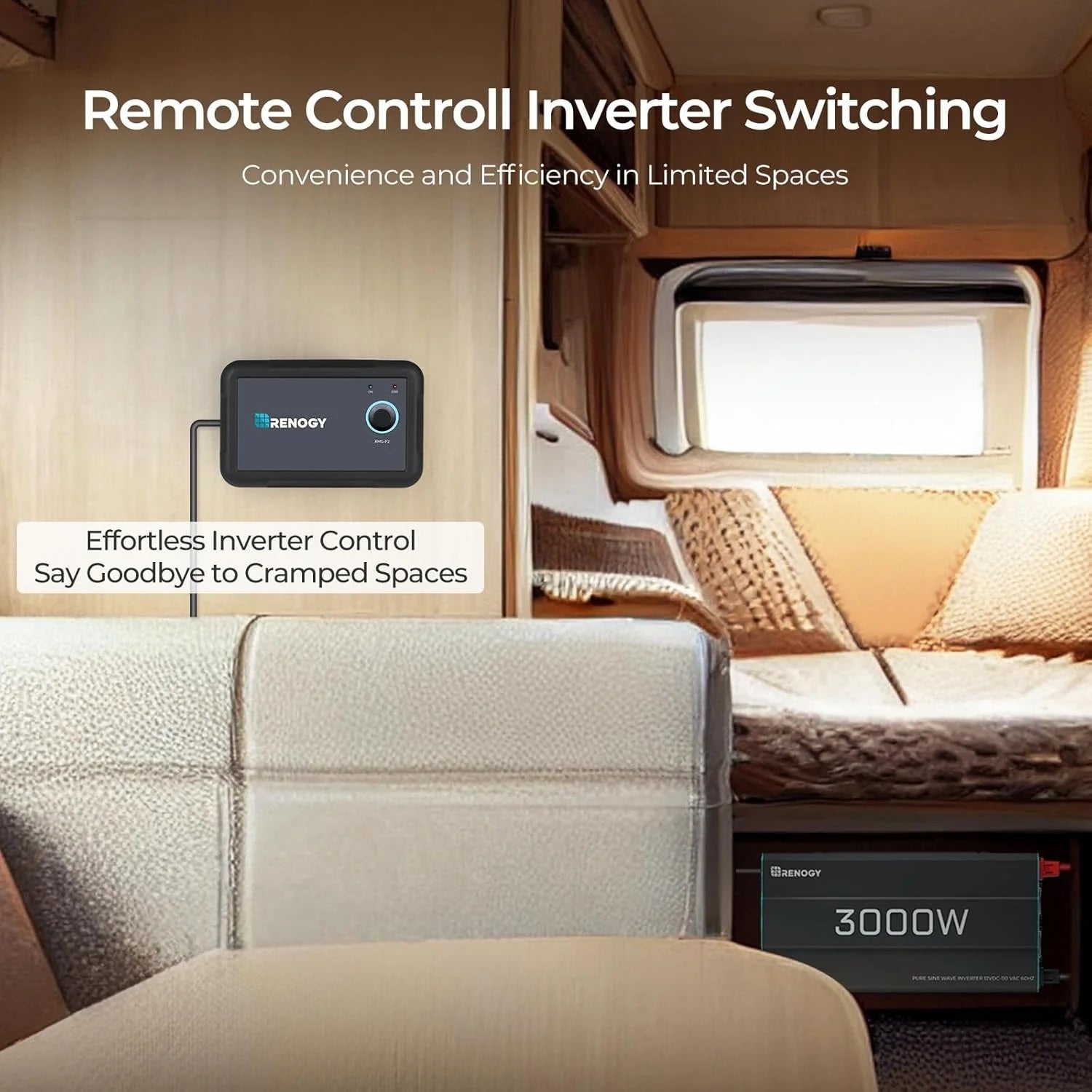 3000W Pure Sine Wave Inverter 12V DC to 120V AC Converter for Home, RV, Truck, Off-Grid Solar Power Inverter 12V to 110V with Built-in 5V/2.1A USB / Hardwire Port, Remote Controller(3KW(Built-in BT  ATS))