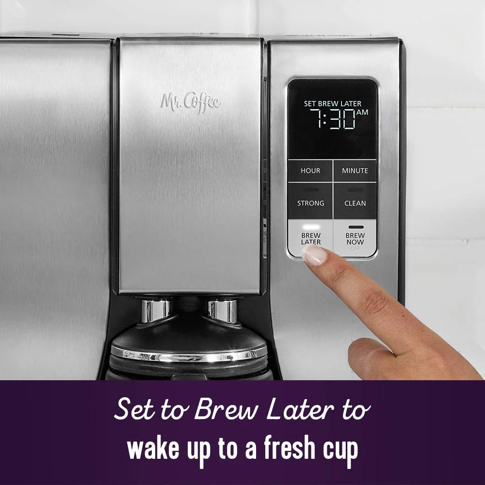 Mr. Coffee 10-Cup Programmable Coffee Maker, Insulated Thermal Carafe(Stainless Steel/10 Cup Thermal Carafe + Strong Brew)