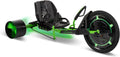 20" Drift Tricycle for Kids 8+, Adjustable Seat, LED Lights  Foot Brake, Green/Black