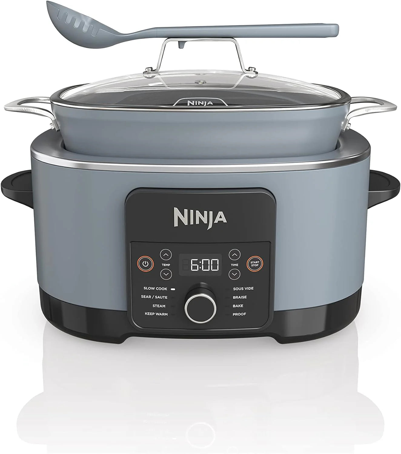 8.5L Multi-Function Cooking Pot  8-in-1 (Slow Cooker, Steamer, etc.), Non-Stick, 500°F Safe, Sea Salt Grey