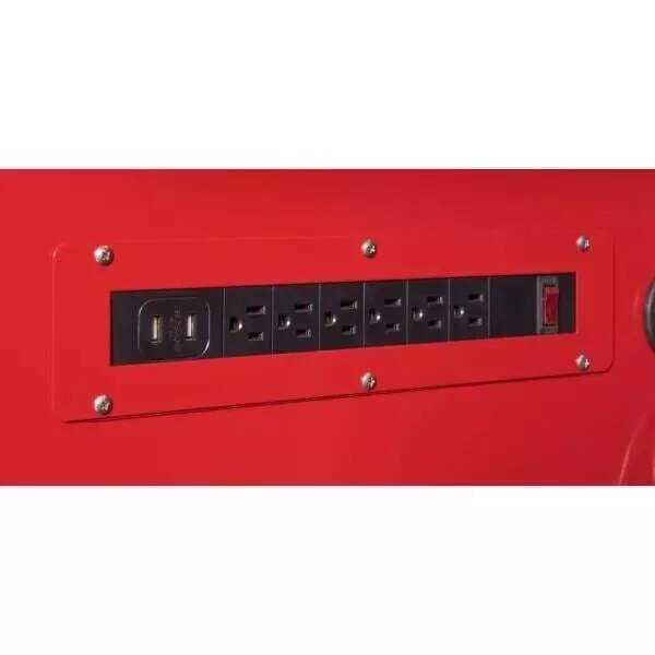52 IN. W 24 IN. D 9-DRAWER GLOSS RED MOBILE WORKBENCH