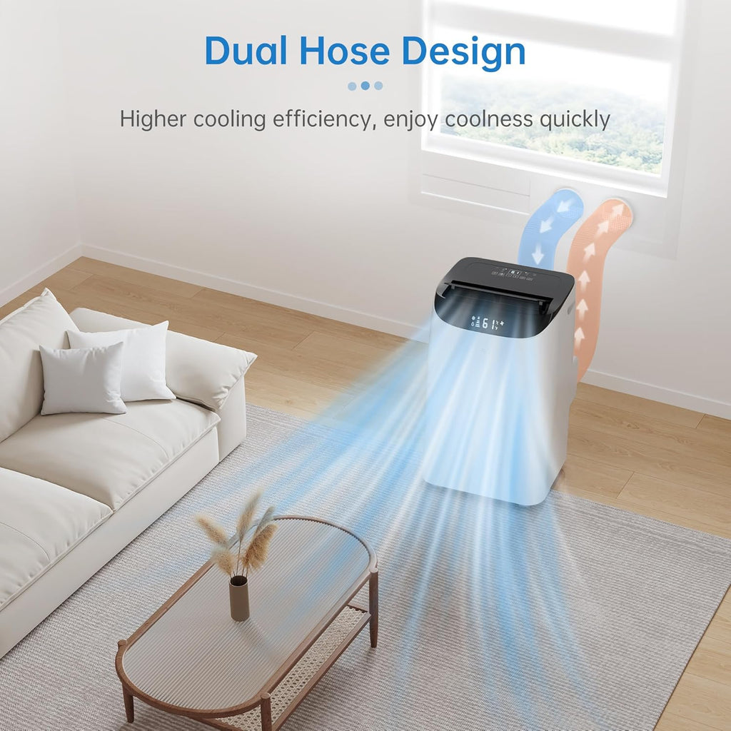 Portable Air Conditioner Cools Up to 700 Sq.Ft, 3-IN-1 Energy Efficient Portable AC Unit with Remote Control  Installation Kits for Large Room, Campervan, Office, Temporary Space(14，000 BTU)
