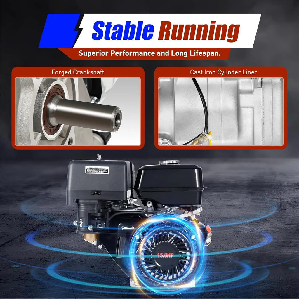 150CC 4 Stroke Engine Motor, Gy6 Single Cylinder Complete Engine Kit for 110cc-150cc Atvs and Go Karts and 11" Long Box Engine Size Scooters High-Flow Oil Pump CVT Carburetor Top Mount(150CC 4-Stroke Engine)