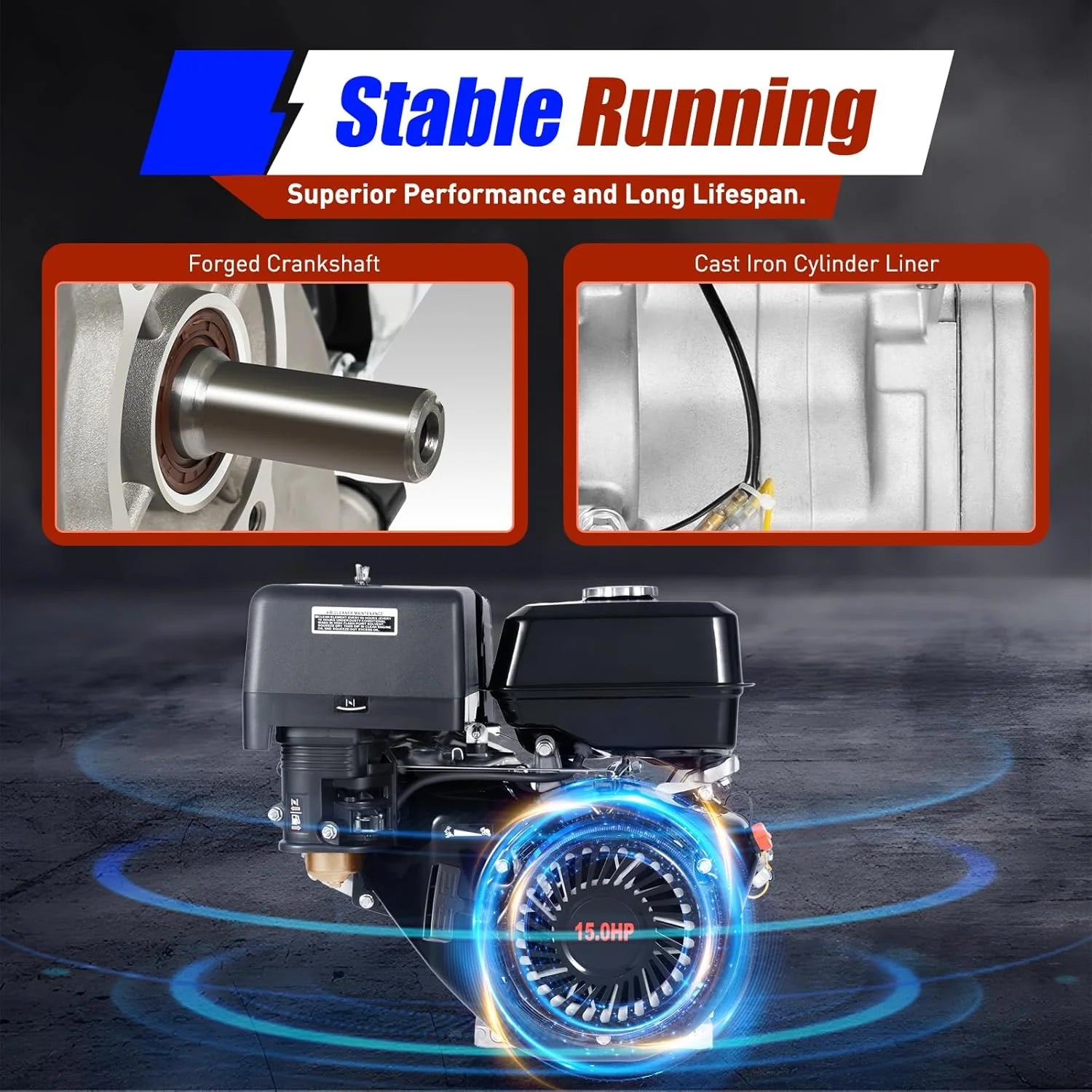 150CC 4 Stroke Engine Motor, Gy6 Single Cylinder Complete Engine Kit for 110cc-150cc Atvs and Go Karts and 11" Long Box Engine Size Scooters High-Flow Oil Pump CVT Carburetor Top Mount(150CC 4-Stroke Engine)