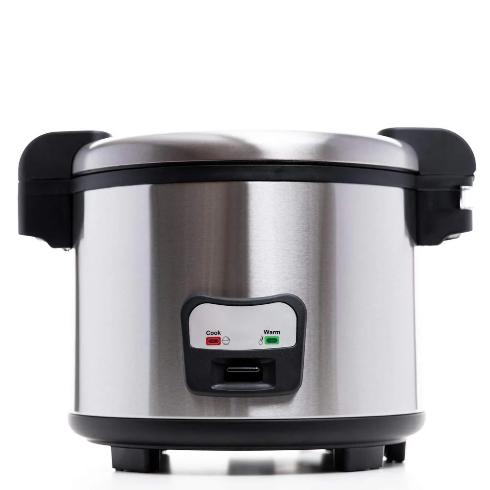 Commercial Rice Cooker and Warmer, 60 Cups Large Cooked (30 Cup Uncooked) Rice with Hinged Lid, Non-Stick Insert Pot, Stainless Steel Exterior