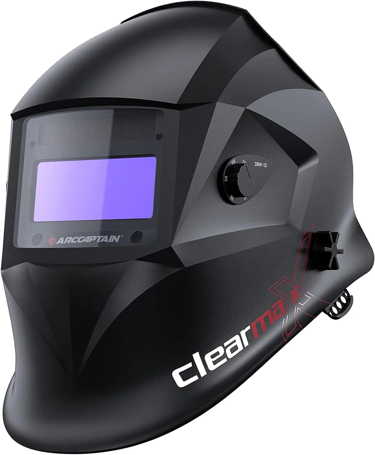 Welding Helmet Auto Darkening, True Color Solar Powered Welding Mask with 4 Arc Sensor, 1/1/1/1 Optical Clarity and Adjustable Shade 4/9-13 Welder Helmet(Hsh-s800 Black)