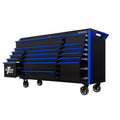 Extreme Tools DX Series 72” 17 Drawer Roller Cabinet(Black - Blue)