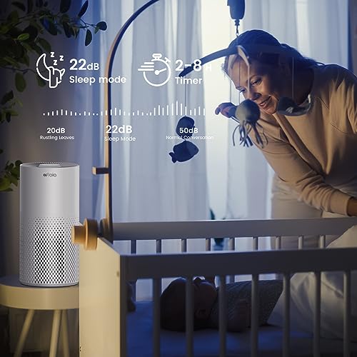 Afloia Air Purifiers for Home Large Room Up to 1076 Ft2, H13 True HEPA Air Purifiers for Bedroom