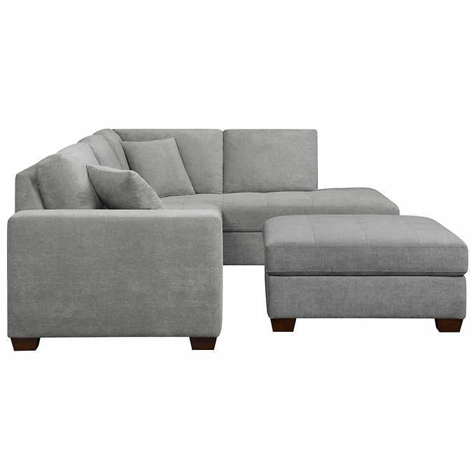 Thomasville Miles Fabric Sectional with Storage Ottoman(Blue)