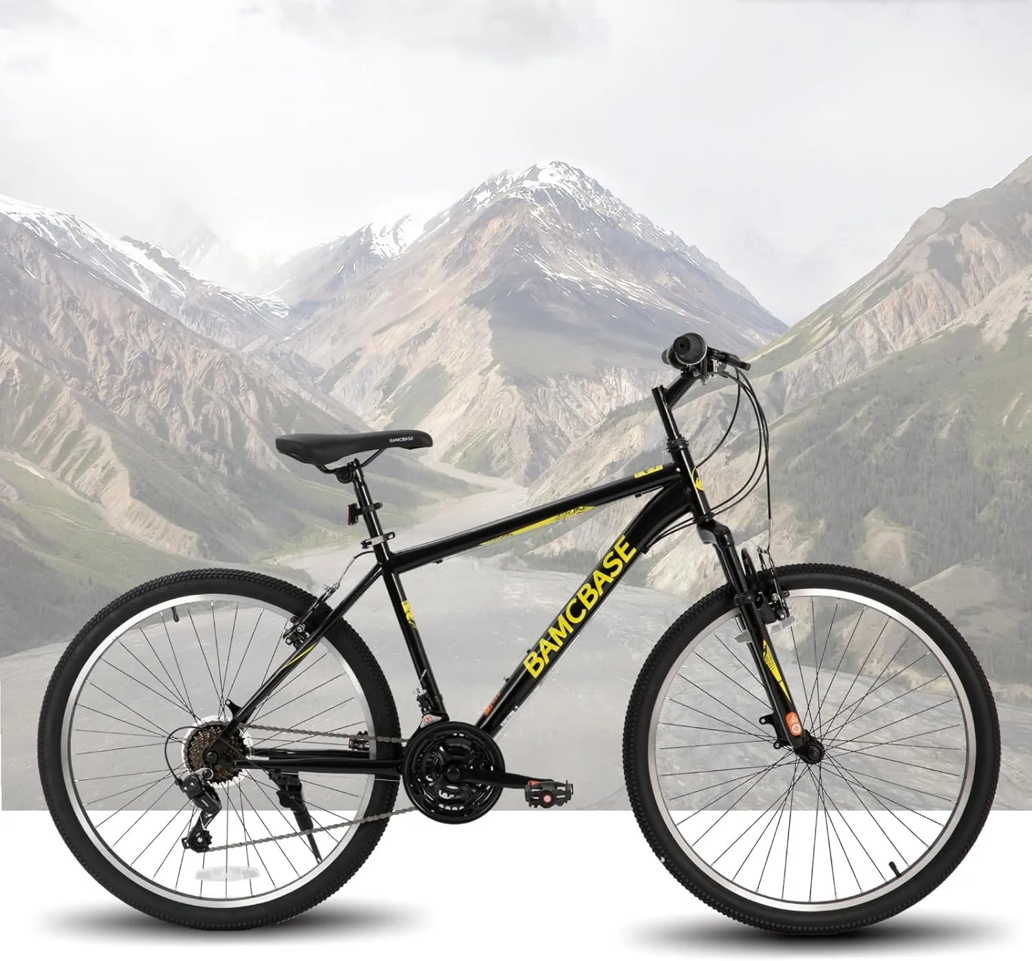 26/27.5 Inch Mountain Bike, Mens Womens MTB with 21 Speeds, High-Tensile Steel Frame, V Brake, Hardtail Bicycle for Adults(Gray/26 inch)