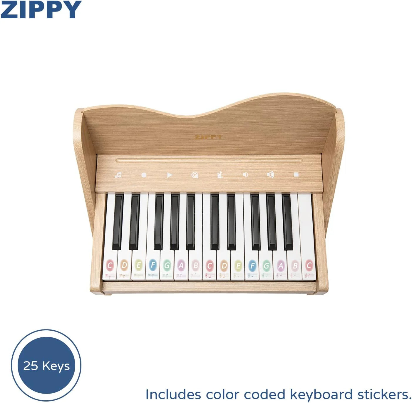 Kids piano keyboard, 25 key kids digital piano, wooden piano for toddler girls boys