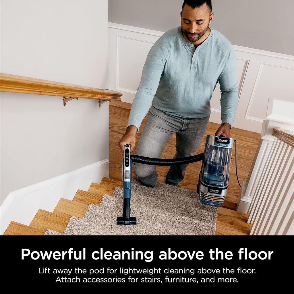 Upright Vacuum with DuoClean PowerFins, HairPro, Powered Lift-Away, Self-Cleaning Brushroll,  Odor Neutralizer Technology, Navy(Odor Neutralizer + DuoClean PowerFins HairPro)