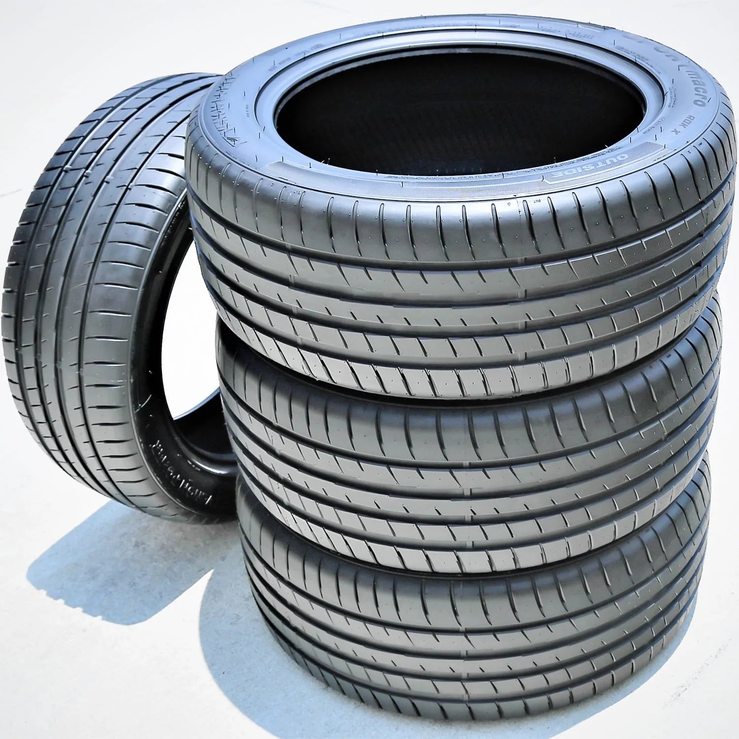 A set of 4 (quad) 275/45R19 ZR 108W XL A/S high-performance all-season tires for: 2008-09 Acura MDX base, 2008 Volkswagen Touareg TDI