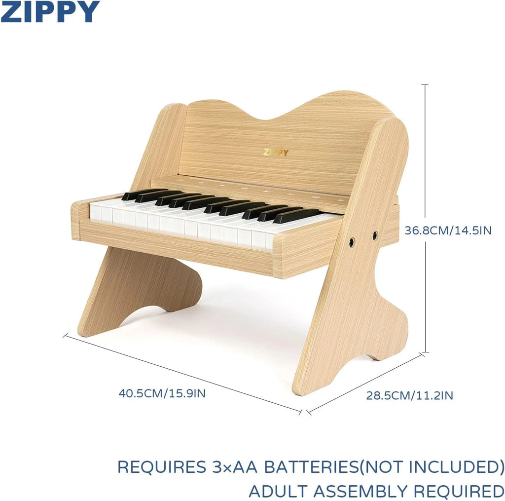 Kids piano keyboard, 25 key kids digital piano, wooden piano for toddler girls boys