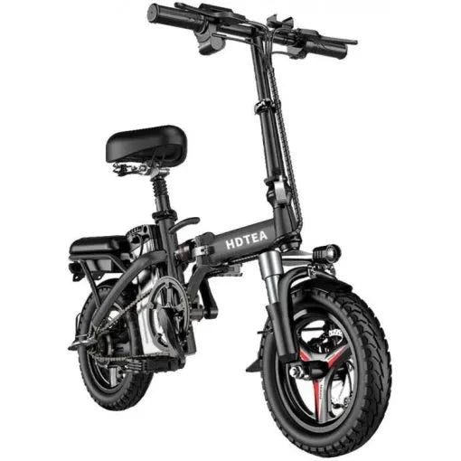 SALE  CLEARANCE Folding Electric Bike, 250W Electric Bike Suitable for Adults and Teenagers Removable Battery Fat Tire Electric Bike Beach Snow Bicycle, Best Fathers Mothers Lovers (Black)