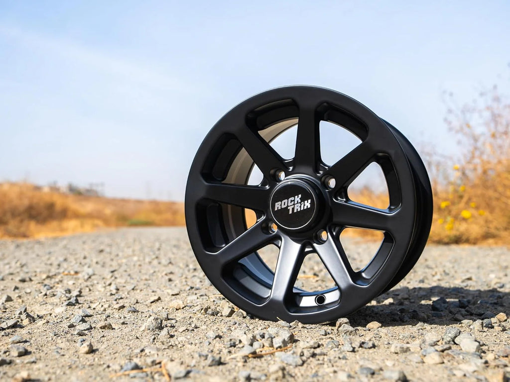RT102 15in Wheels 15x7 4x137, 4+3 Offset, ATV UTV SxS Rims, Compatible with Can Am Commander Max Defender Max Pro Maverick X3 Maverick Trail, 4/137 Matte Black, Set of 4(14x7 (5+2))