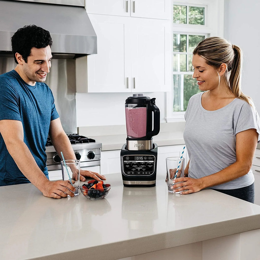 Ninja Foodi Cold  Hot Blender With 1400 Peak Watts Nonstick Glass Pitcher (HB152), 64 oz, Black