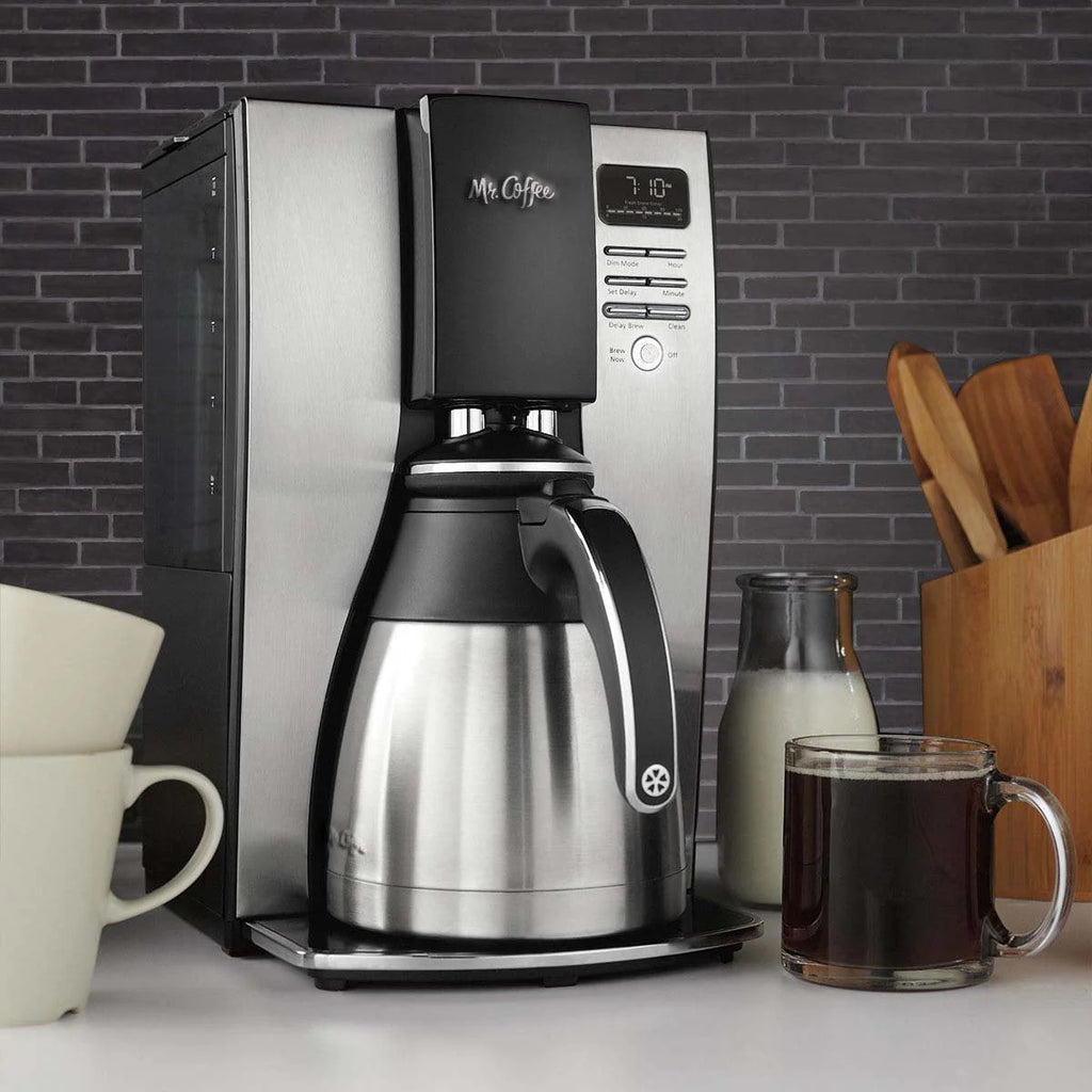 Mr. Coffee 10-Cup Programmable Coffee Maker, Insulated Thermal Carafe(Stainless Steel/10 Cup Thermal Carafe + Strong Brew)